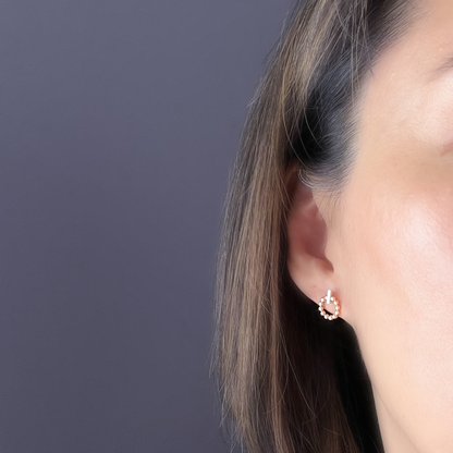 Mixed Gold filled silver Power Button Stud Earrings