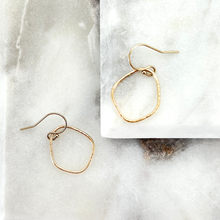 Small Organic Shape Hoop Earrings in 14k Gold-filled or Silver - WOBBLY