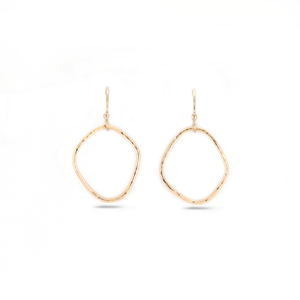 Small Organic Shape Hoop Earrings in 14k Gold-filled or Silver - WOBBLY