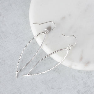 Silver Asymmetric Oval Hoop earrings