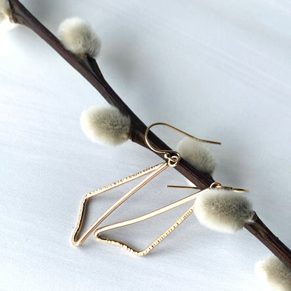 Gold Filled Triangle Dangle Earrings Small - BREEZE