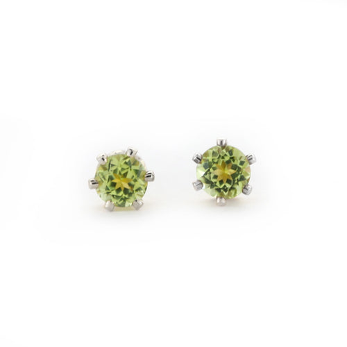 Peridot and Sterling Silver Post Earrings