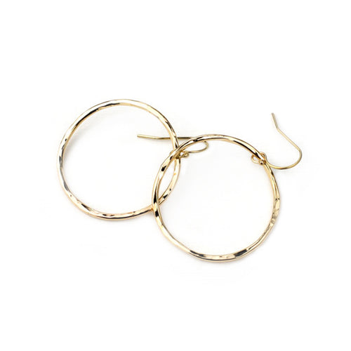 Gold-filled-hammered-hoop-earrings