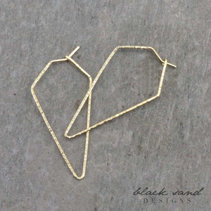 14k gold filled Kite shape geometric hoop earrings