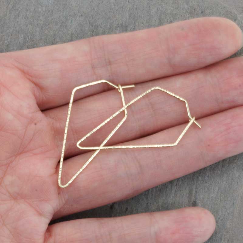 Kite shape geometric hoop earrings