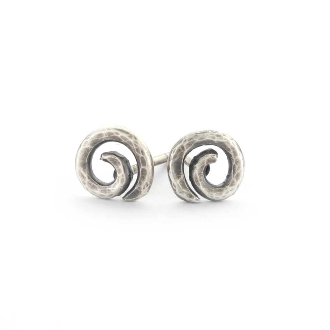 Silver Swirl Post Earrings