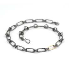 Handmade Hammered Elongated Heavy Chain - Mixed Silver and Gold-Filled