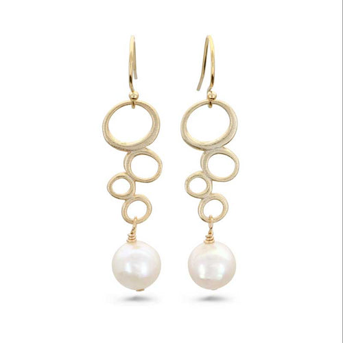 Bubbles and Pearls Earrings - Gold or Silver
