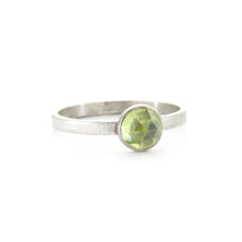 Sterling Silver and Faceted Peridot Ring