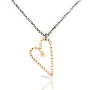 14k gold-filled asymmetric heart pendant necklace