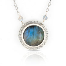 Textured Sterling Silver and Labradorite Pendant Necklace
