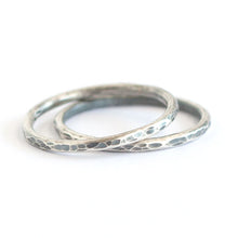 Oxidized Hammered Sterling Silver Ring