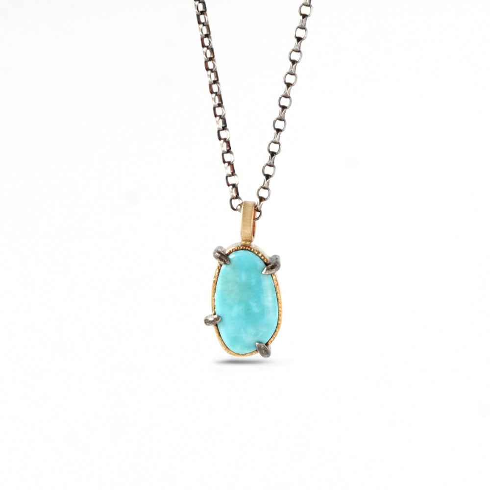 Turquoise Blue Shattuckite Gemstone Handmade Silver Necklace | The British  Craft House