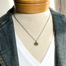 Dainty Green Tourmaline Necklace in Recycled 14k gold and silver
