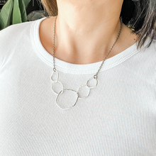 Handmade organic shaped necklace in sterling silver