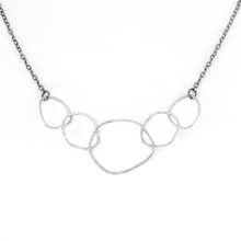 Silver Organic Interlocking Circle Chain Necklace - Wobbly