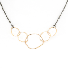 Organic Interlocking Circle Chain Necklace in 14k gold filled