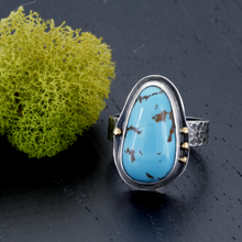 Turquoise Ring in Sterling Silver with 18k Gold