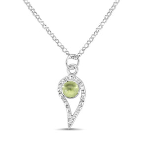 Paisley Silver Necklace with Peridot