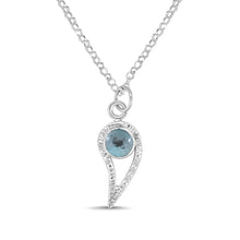 Silver paisley and Blue Topaz Necklace