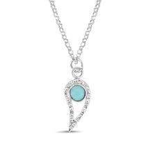 Silver Paisley and Campitos  Turquoise pendant necklace