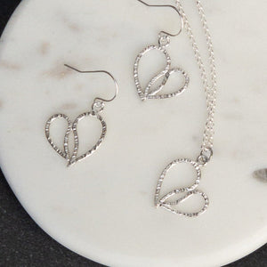 Hearts earrings and necklace set