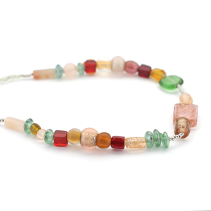 Catalinas Are Pink - Glass Beads and Sterling Silver Necklace - Ann Friedman Collection