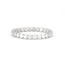 Silver beaded stacking ring