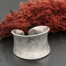 textured wide band cuff ring
