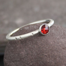 Garnet stacking ring in matte finish