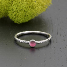 Hammered Pink Tourmaline Ring 