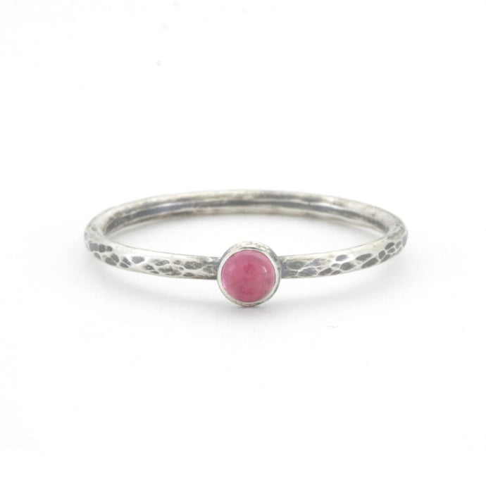 Pink Tourmaline and Silver Stacking Ring