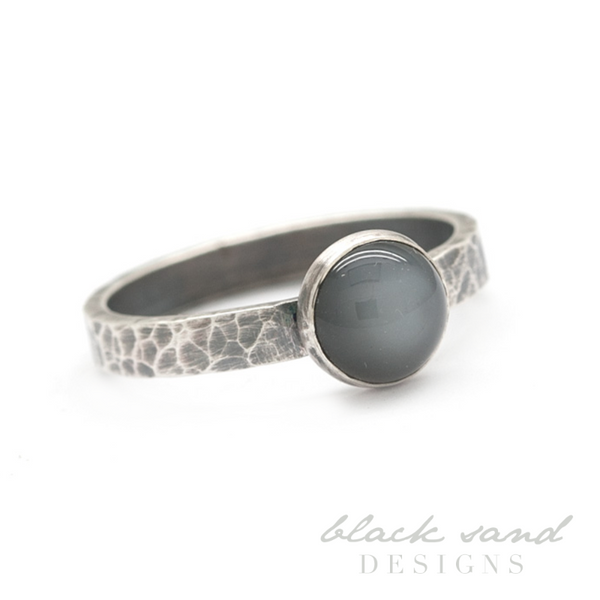Size 8.5 Black Moonstone Ring Fine Silver Handmade Bohemian Protection  Talisman Ring - Etsy | Black moonstone, Moonstone ring, Steel jewelry