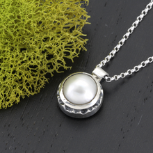Rugged Mabe Pearl and Sterling Silver Pendant Necklace