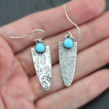 Silver and Turquoise Earrings - RAW Texture