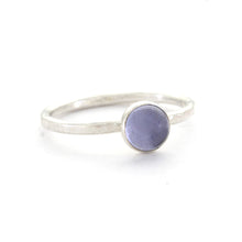 Hammered Silver and Iolite Ring