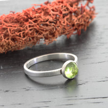 Sterling Silver and Faceted Peridot Ring