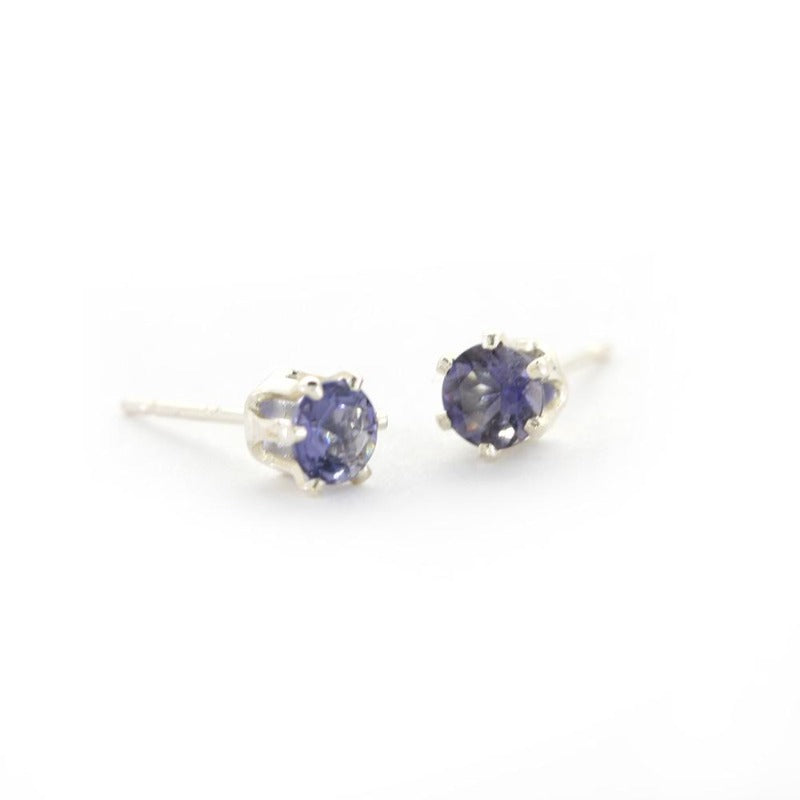 Sterling Silver Iolite post earrings