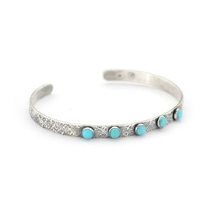 Skinny-textured-turquoise-and-silver-modern-cuff
