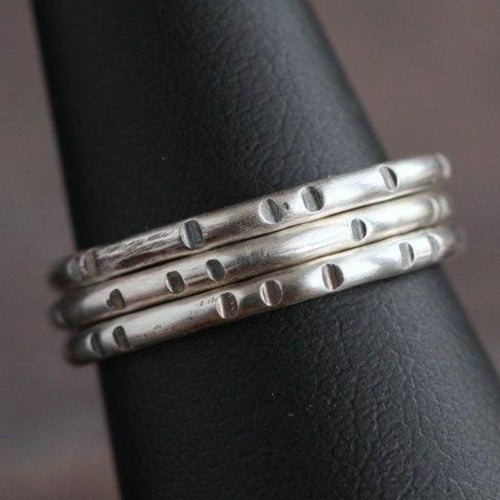 Oxidized Sterling Silver Ring Band