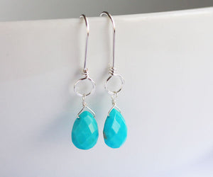 Sterling Silver and Turquoise Dangling Earrings